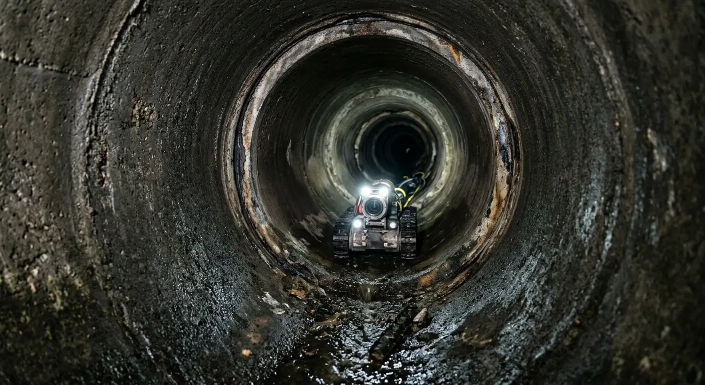 Robotic sewer camera inspecting pipe interior for Sewer Line Repair in Willoughby